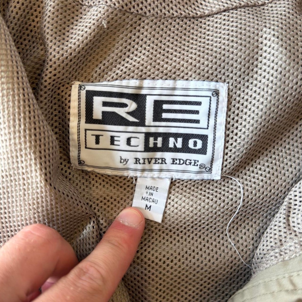Vintage 90s cream zip up Gorpcore re techno hooded rain jacket - Picture 2 of 6